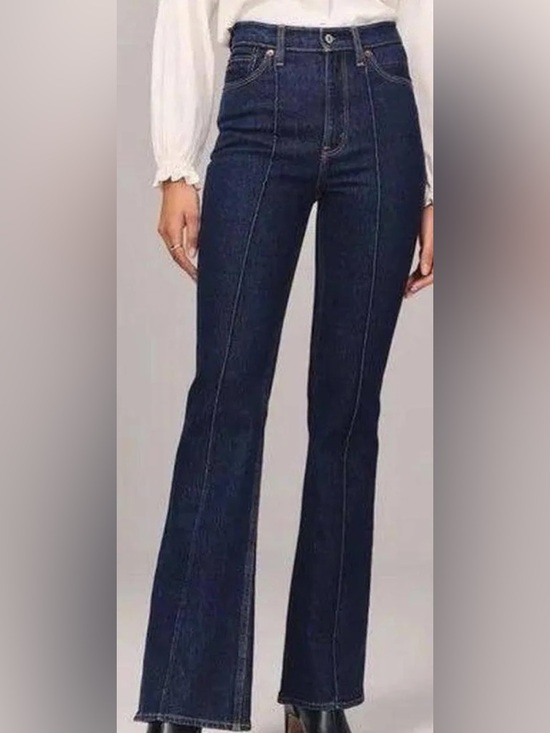 Abercrombie & Fitch Denim - Abercrombie & Fitch Dark Indigo High-Rise Flare Jeans